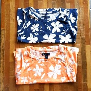 Gap Kids Girls Bundle (2) Flower Design Tops. Size S (6/7).